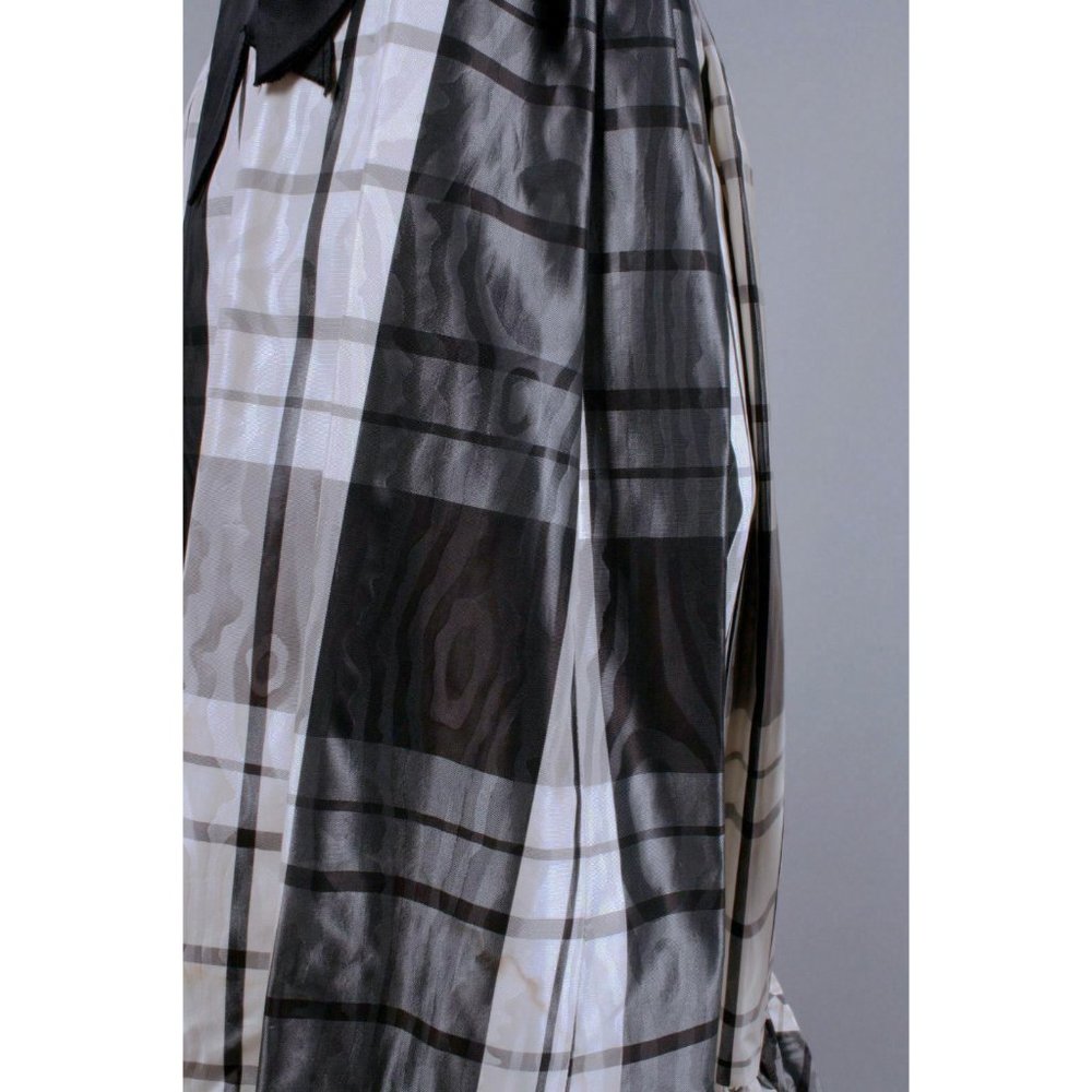 S Vintage 60s Plaid Satin Cocktail Pin Up Dress - Picture 7 of 8